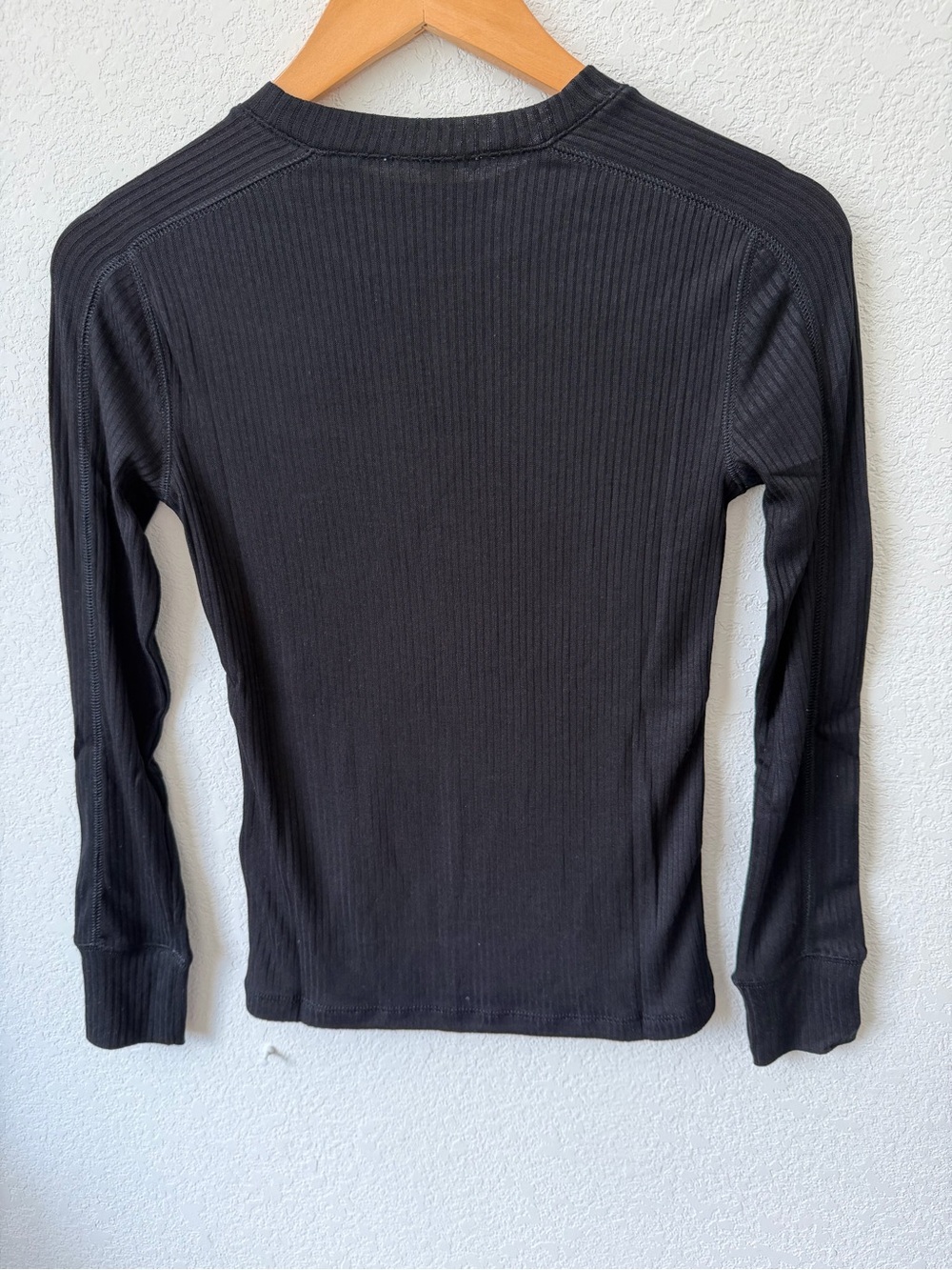 Madewell Black Ribbed Long Sleeve Top - Picture 6 of 10